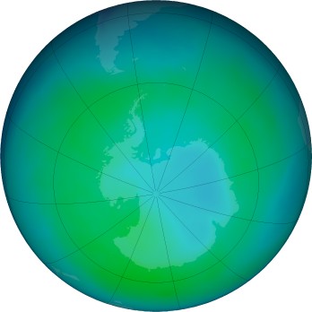 Antarctic ozone map for 2024-02